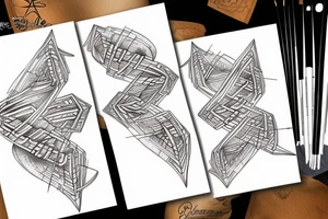 long single double-helix of dna tattoo idea
