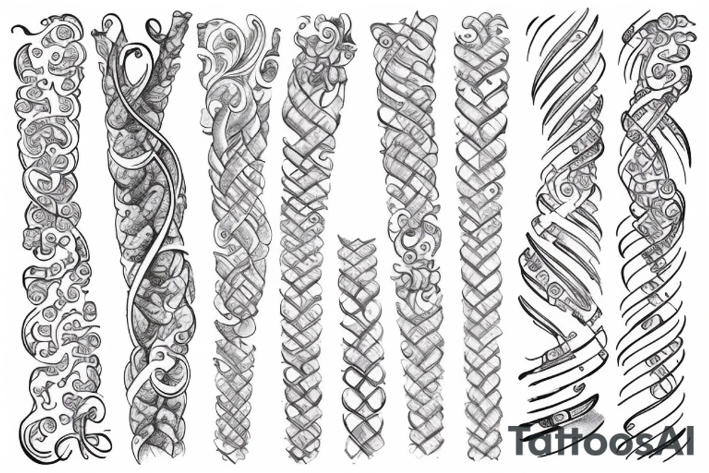 long single double-helix of dna tattoo idea