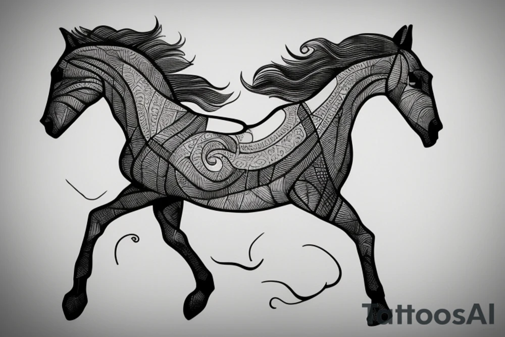 horse, small detailed tattoo idea