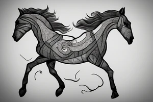 horse, small detailed tattoo idea