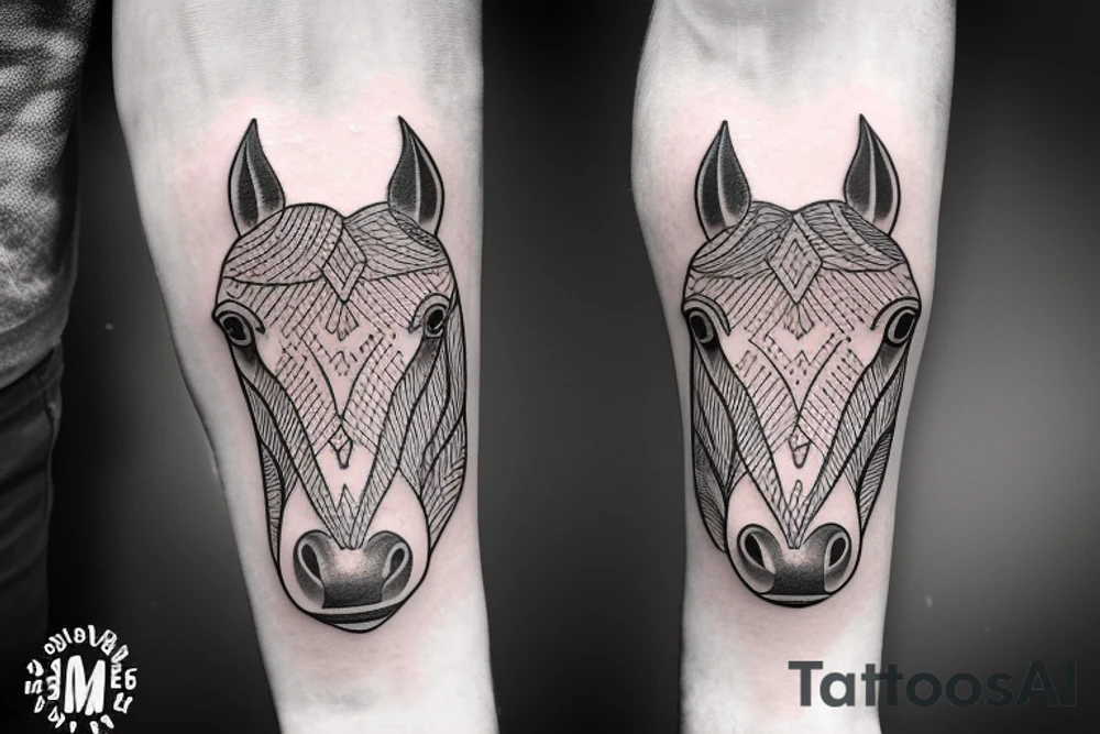 horse, small detailed tattoo idea