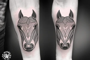 horse, small detailed tattoo idea