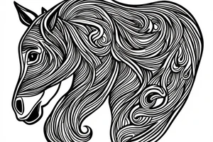 horse, small, fine line tattoo idea