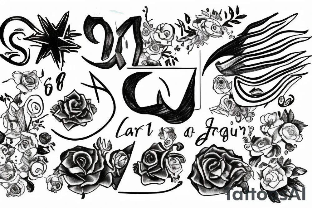 the date 10.02.1957 with the aquarius sign around it tattoo idea