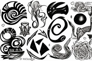 10.02.1957 with the aquarius sign around it tattoo idea