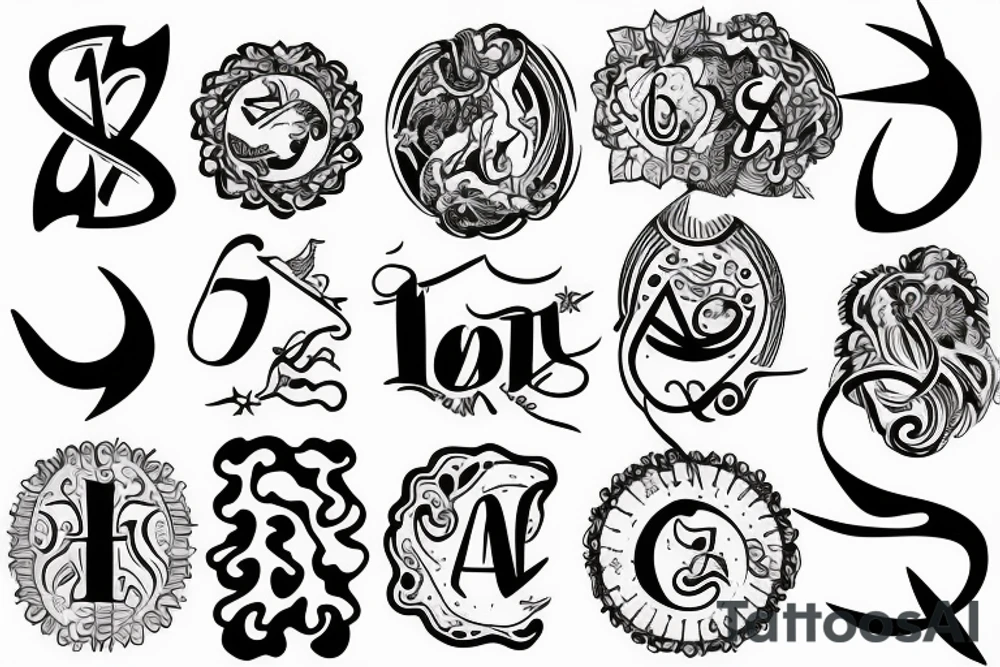 10.02.1957 with the aquarius sign around it tattoo idea