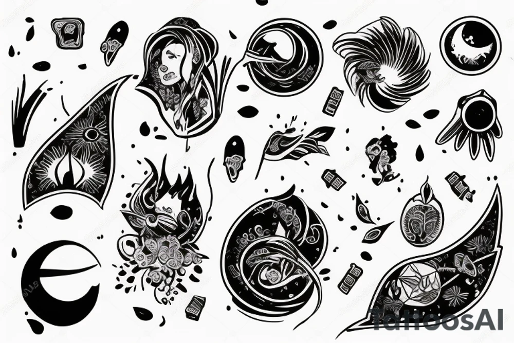 Солнце и луна tattoo idea