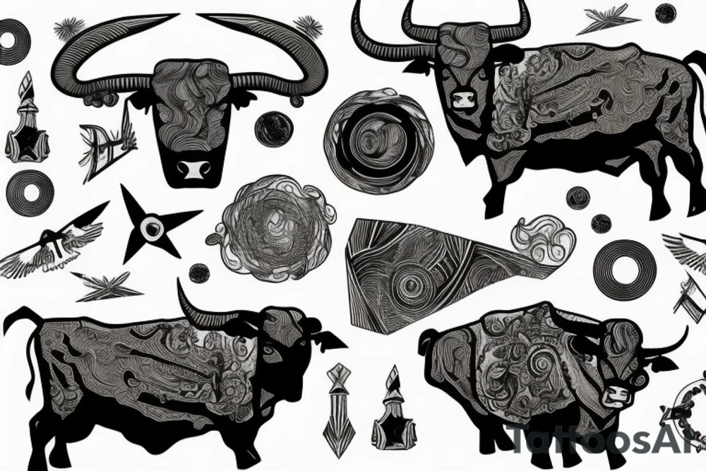 A bull with aviation tattoo idea