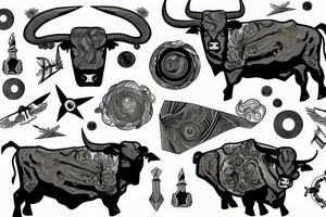A bull with aviation tattoo idea