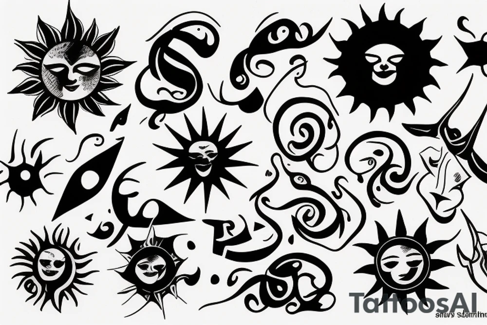 Sun rays tattoo idea