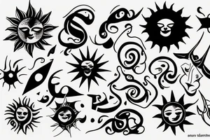 Sun rays tattoo idea