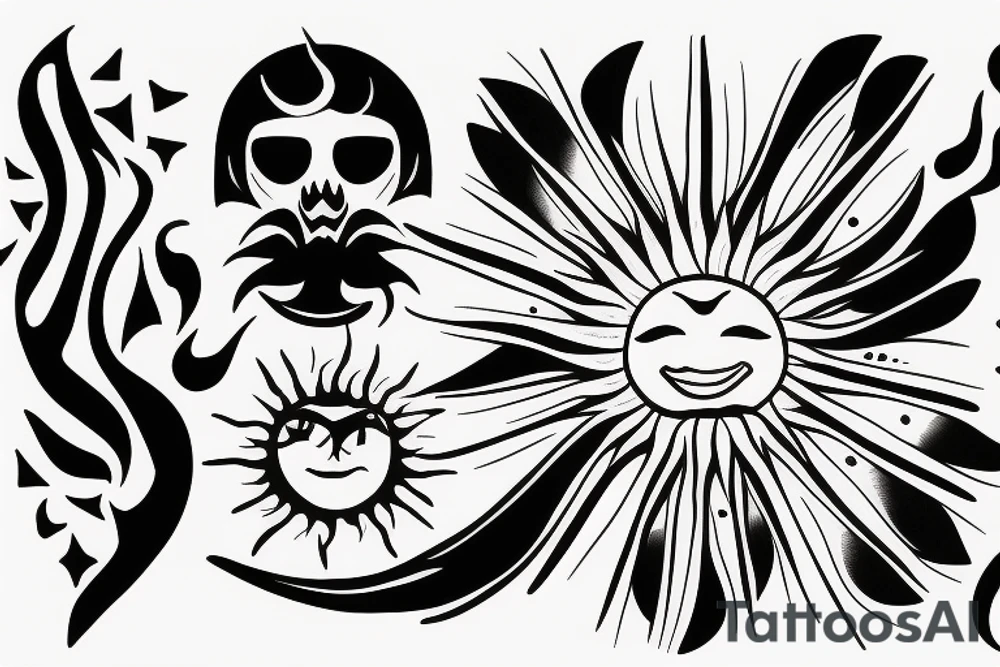 Sun rays tattoo idea