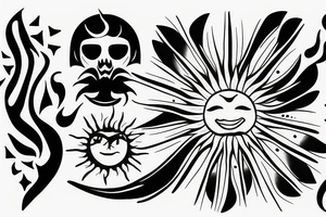 Sun rays tattoo idea