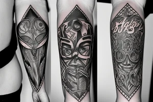 Arm sleeve with harry potter influences tattoo idea