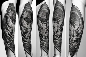Arm sleeve with harry potter influences tattoo idea