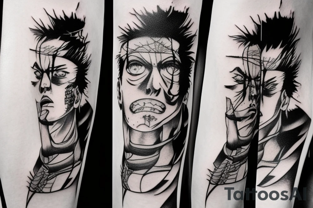 jujutsu kaisen leg sleeve tattoo idea