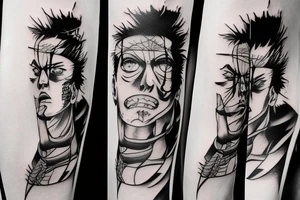 jujutsu kaisen leg sleeve tattoo idea