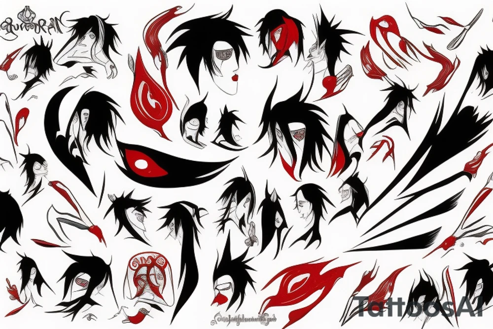 Ulquiorra with red blood tattoo idea