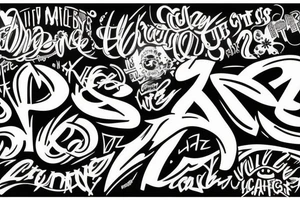 graffiti style lettering and the meaningful number 223 tattoo idea