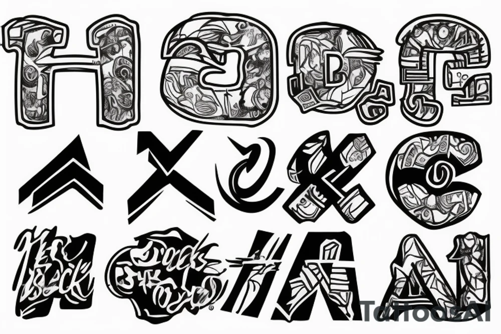 Block letters tattoo idea