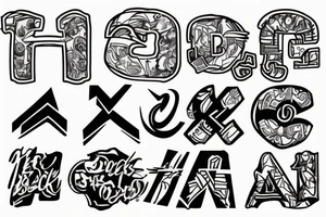 Block letters tattoo idea