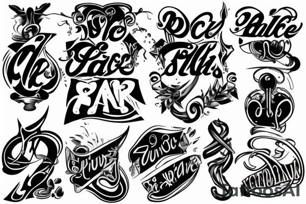 Block letters tattoo idea