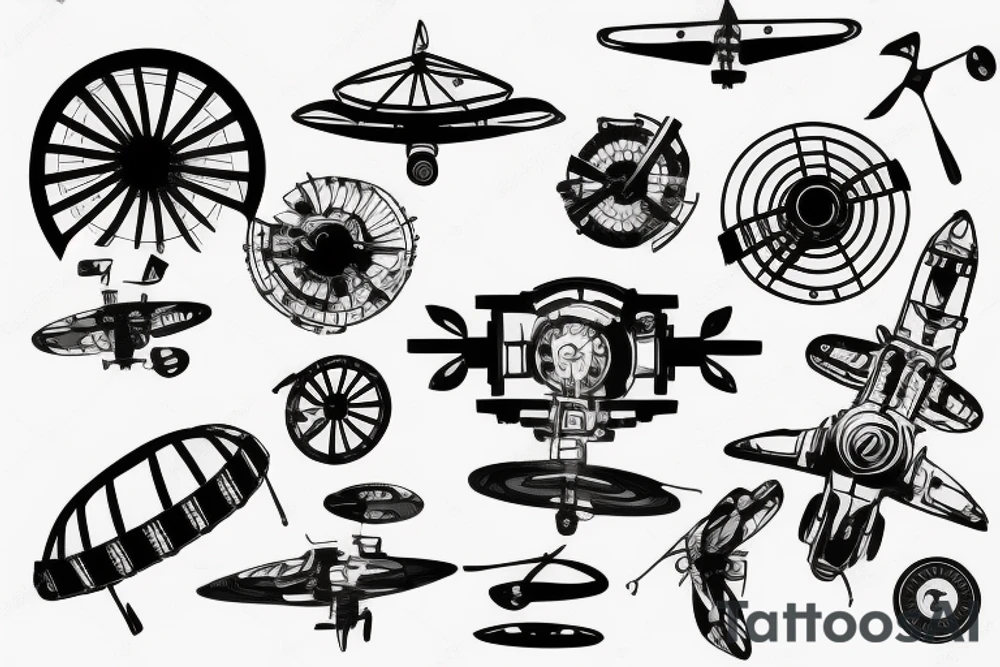 a rotor flying in the air tattoo idea