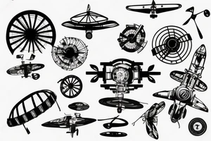 a rotor flying in the air tattoo idea