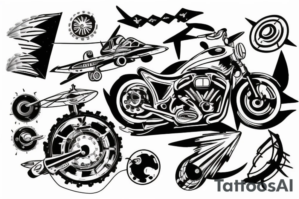 a rotor flying in the air tattoo idea