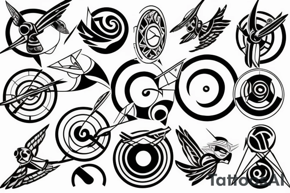 flying disc launcher tattoo idea