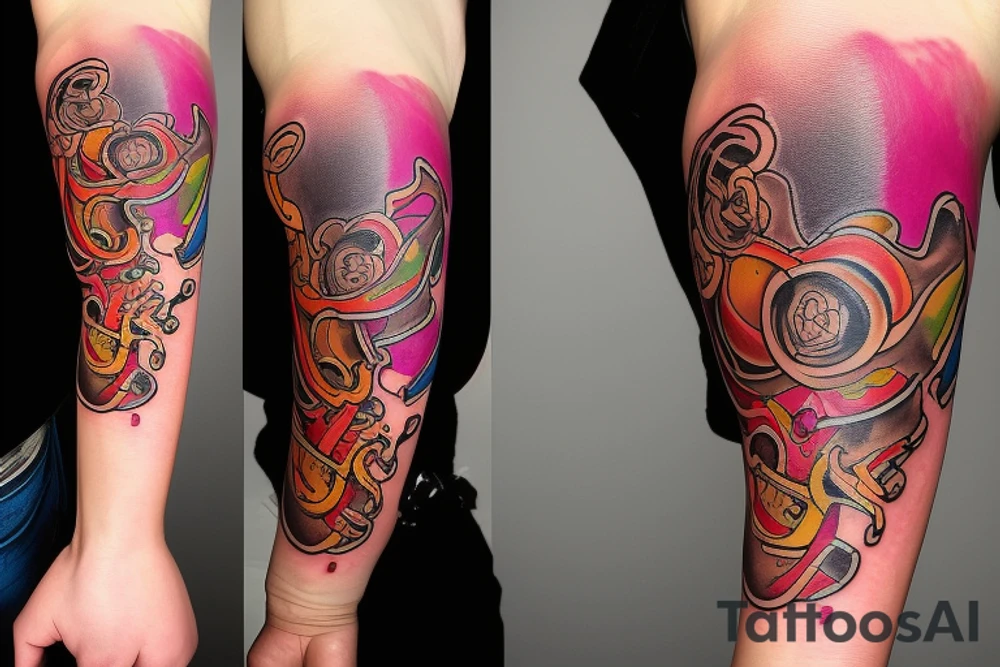 A colored tattoo forearm for men tattoo idea