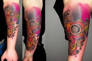 A colored tattoo forearm for men tattoo idea