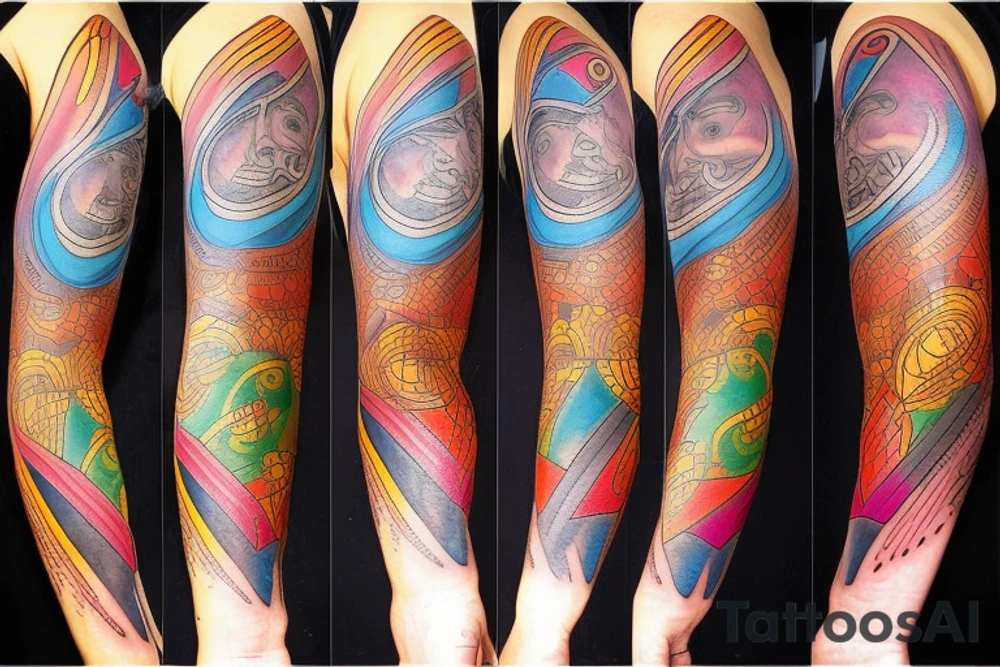 A colored tattoo forearm for men tattoo idea