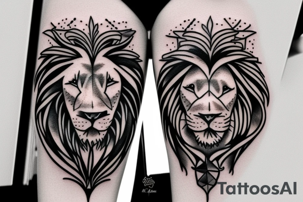 Lion and lamb tattoo idea