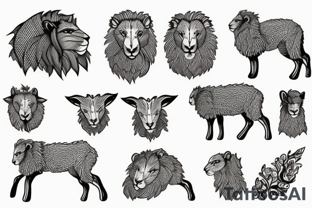 Lion lamb tattoo idea
