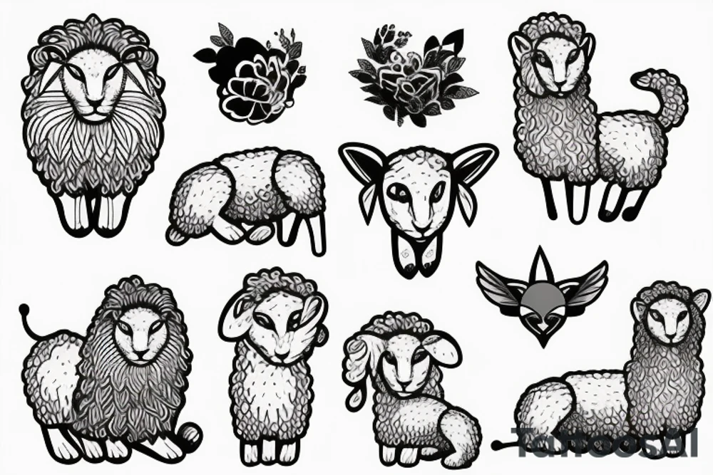 Lion lamb tattoo idea