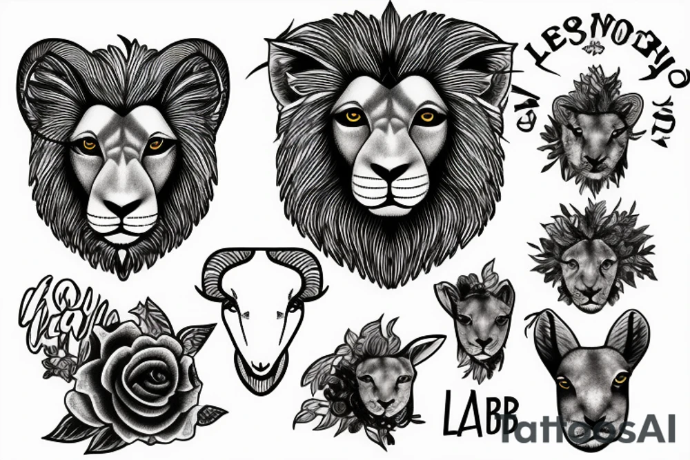 Lion lamb tattoo idea