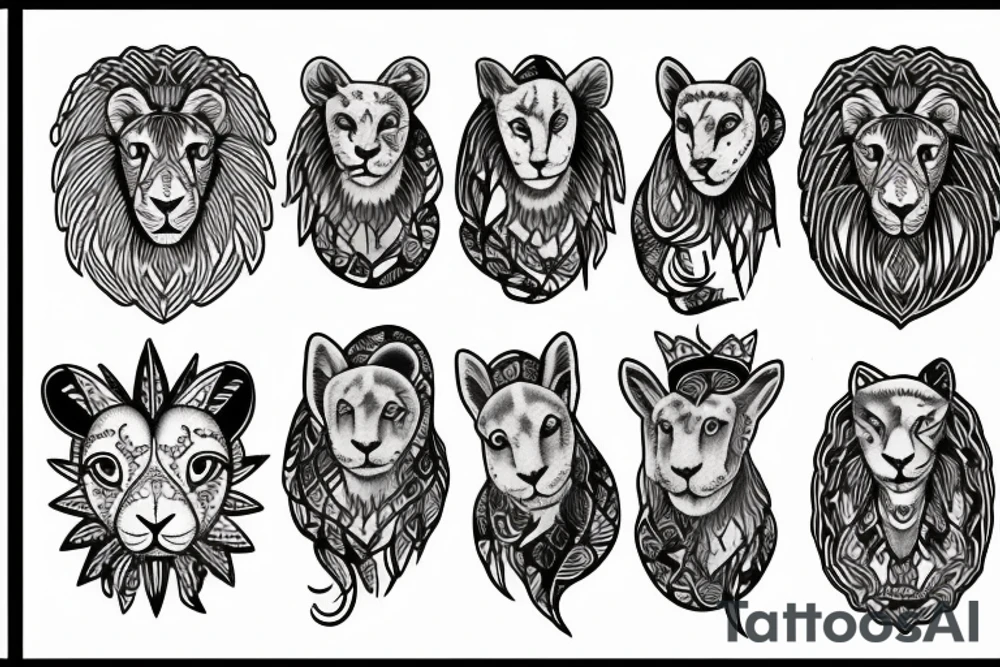 Lion lamb tattoo idea