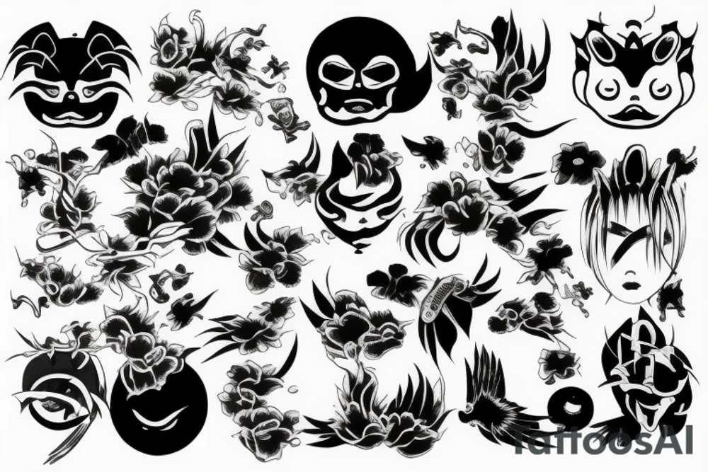 Dark Japanese sleave tattoo idea