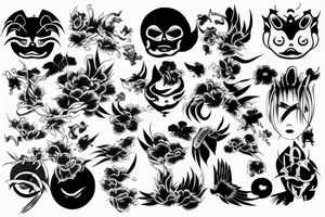 Dark Japanese sleave tattoo idea