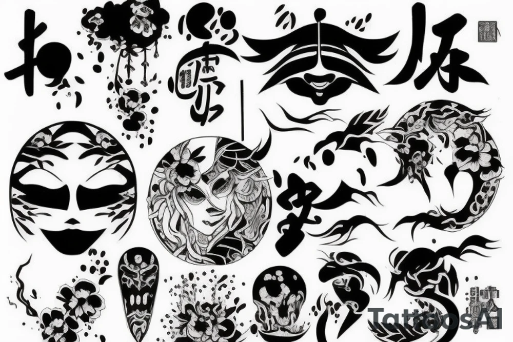 Dark Japanese sleave tattoo idea