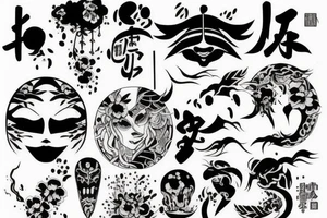 Dark Japanese sleave tattoo idea