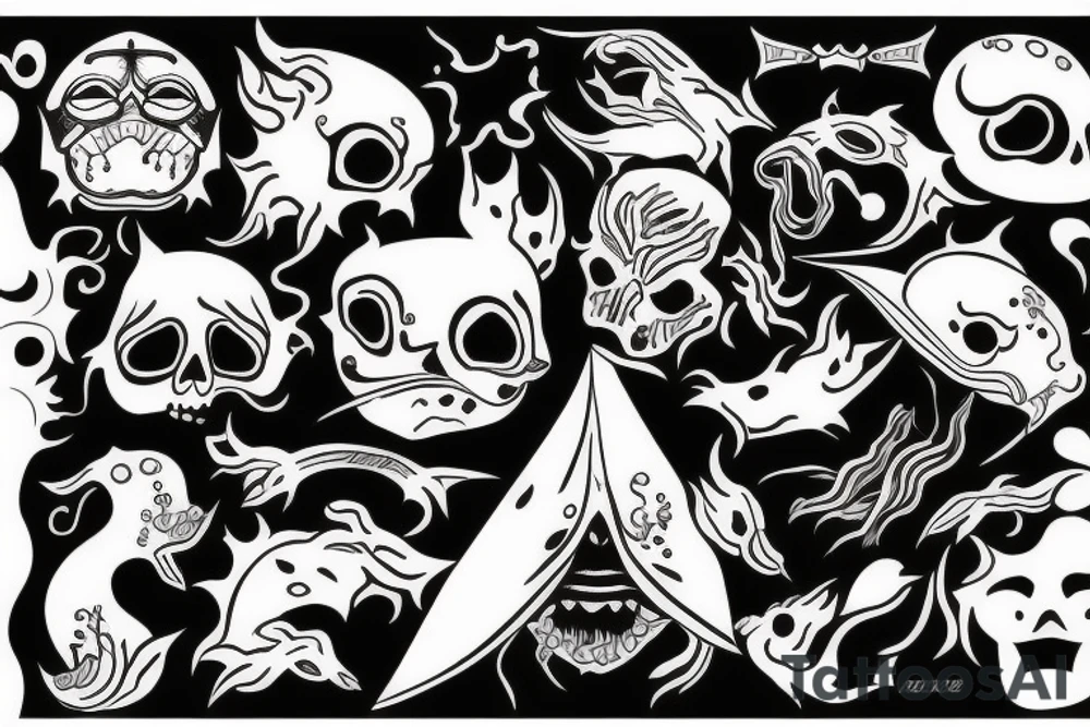 Dark Japanese sleave tattoo idea