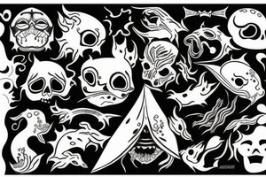 Dark Japanese sleave tattoo idea