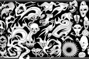 Dark Japanese sleave tattoo idea