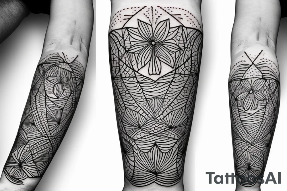 A flower with lines on the outsidd tattoo idea