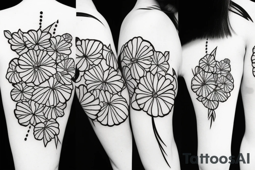 A flower with lines on the outsidd tattoo idea