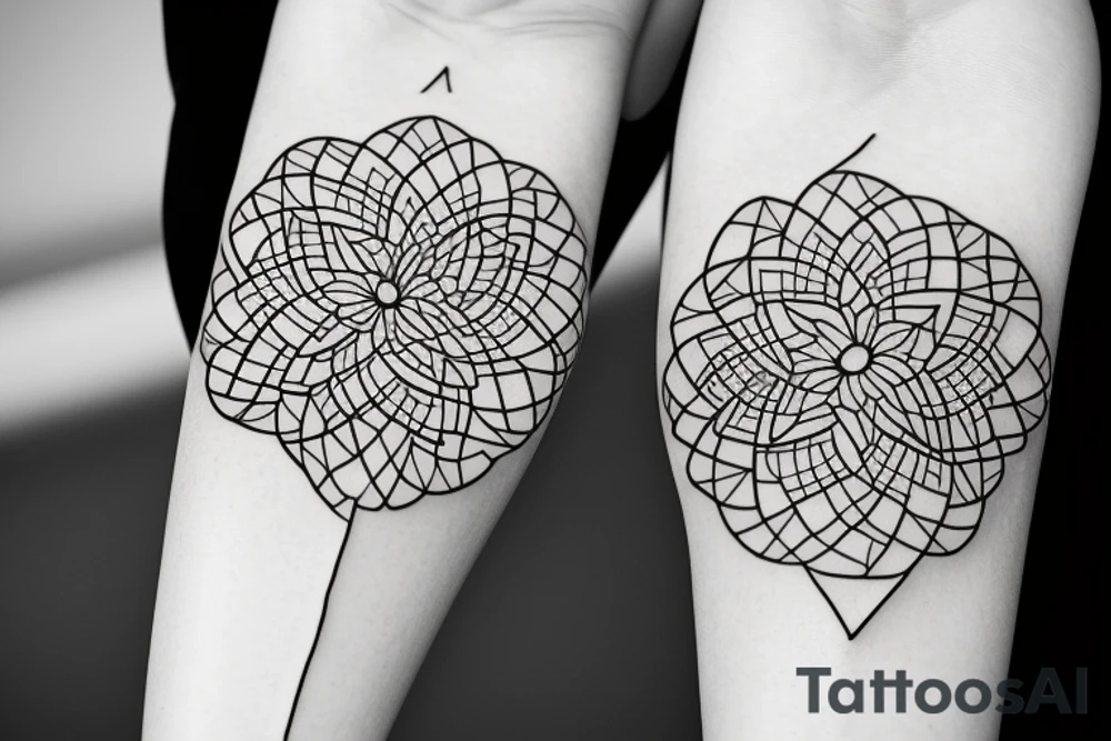 A flower with lines on the outside tattoo idea