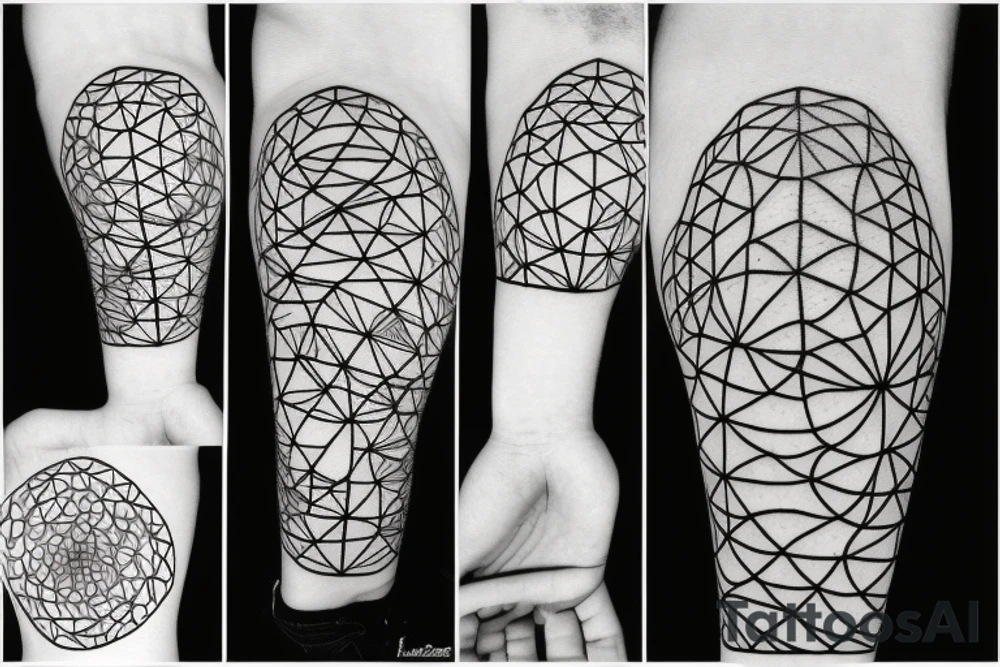 A flower with lines on the outside tattoo idea