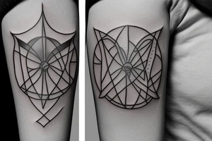 Martini glass balanced on a piston tattoo idea